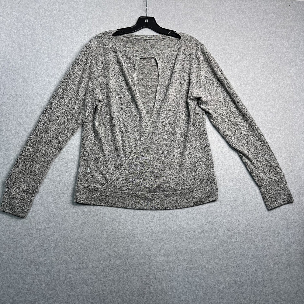 Champion Activewear Top Women's Medium Yoga Keyhole Wrap Gray